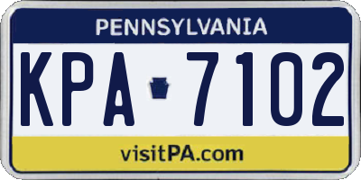 PA license plate KPA7102
