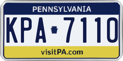 PA license plate KPA7110