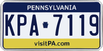 PA license plate KPA7119