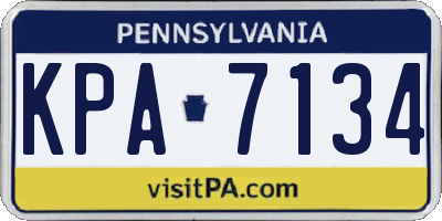 PA license plate KPA7134