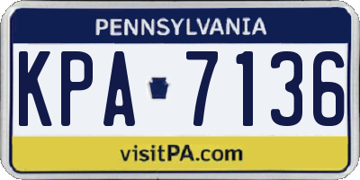 PA license plate KPA7136