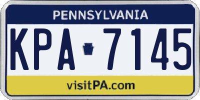 PA license plate KPA7145