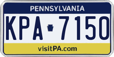 PA license plate KPA7150