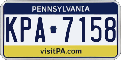 PA license plate KPA7158