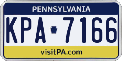 PA license plate KPA7166