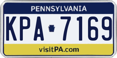PA license plate KPA7169