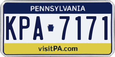 PA license plate KPA7171