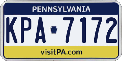 PA license plate KPA7172