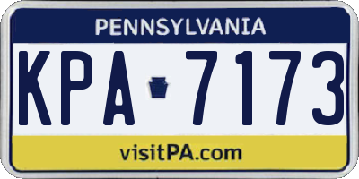 PA license plate KPA7173