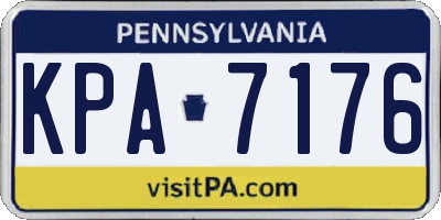 PA license plate KPA7176