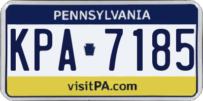 PA license plate KPA7185
