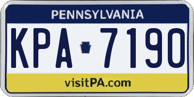 PA license plate KPA7190
