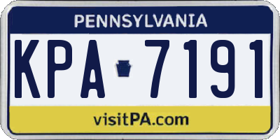 PA license plate KPA7191