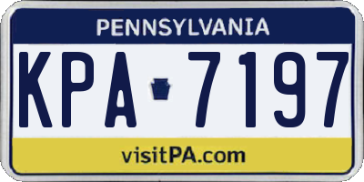 PA license plate KPA7197
