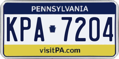 PA license plate KPA7204