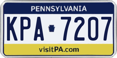 PA license plate KPA7207