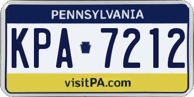 PA license plate KPA7212