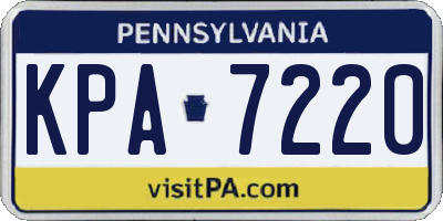 PA license plate KPA7220
