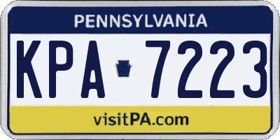 PA license plate KPA7223