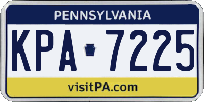 PA license plate KPA7225