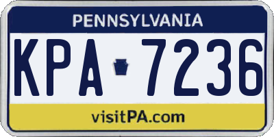PA license plate KPA7236