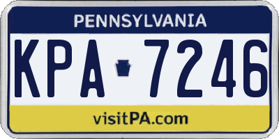 PA license plate KPA7246