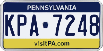 PA license plate KPA7248