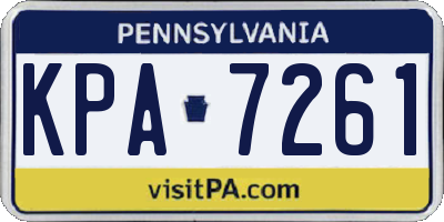 PA license plate KPA7261