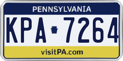 PA license plate KPA7264