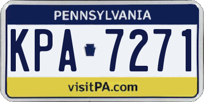 PA license plate KPA7271