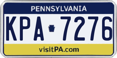 PA license plate KPA7276