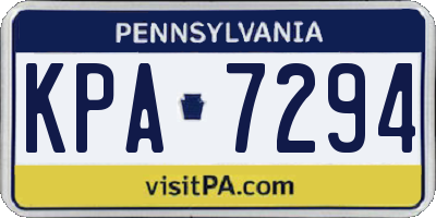 PA license plate KPA7294