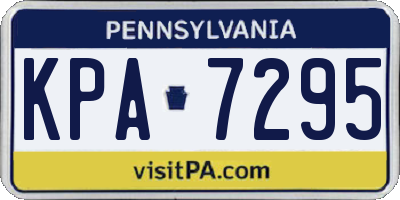 PA license plate KPA7295