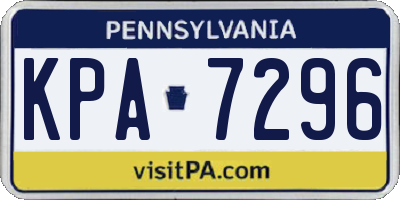 PA license plate KPA7296