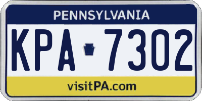 PA license plate KPA7302