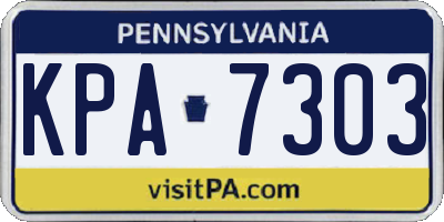 PA license plate KPA7303