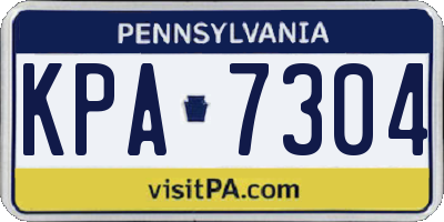 PA license plate KPA7304