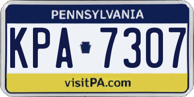 PA license plate KPA7307