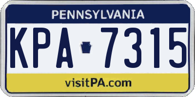 PA license plate KPA7315