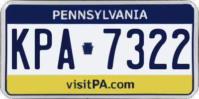 PA license plate KPA7322