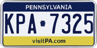 PA license plate KPA7325