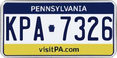 PA license plate KPA7326