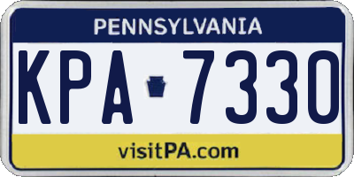 PA license plate KPA7330