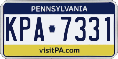 PA license plate KPA7331