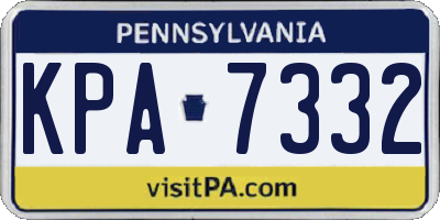 PA license plate KPA7332