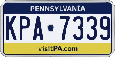 PA license plate KPA7339