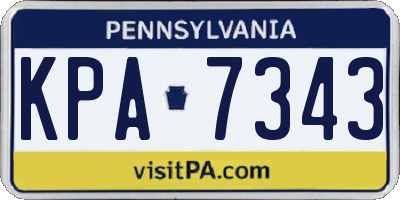 PA license plate KPA7343