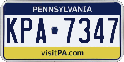 PA license plate KPA7347