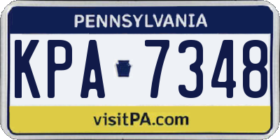 PA license plate KPA7348