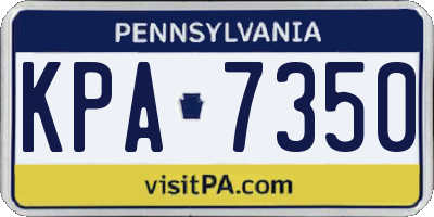 PA license plate KPA7350